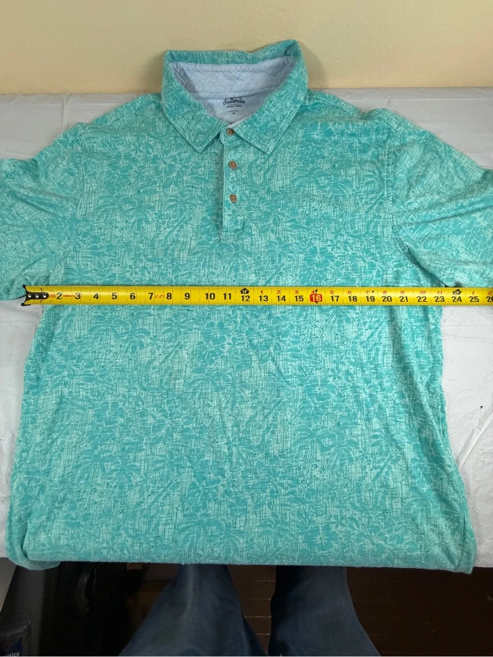 Men's‎ Izod Saltwater Teal Floral Polo Size XL